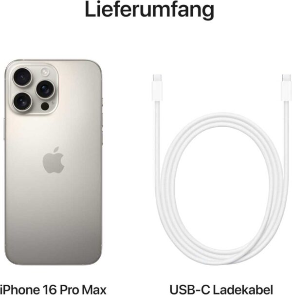 Apple iPhone 16 Pro Max 512 GB: 5G Handy mit Kamerasteuerung, 4K 120 Dolby Vision und einem großen Sprung bei der Batterielaufzeit. Funktioniert mit AirPods, Titan Natur – Bild 6